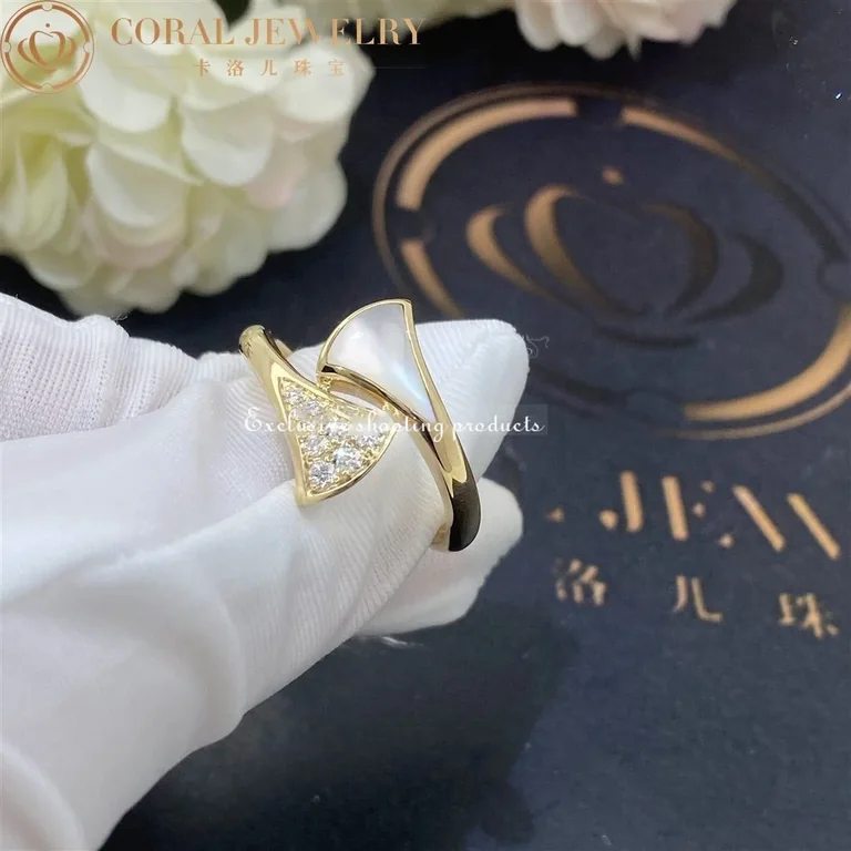 Bulgari Divas? Dream 353800 ring in Yellow gold mother of pearl and diamonds 6