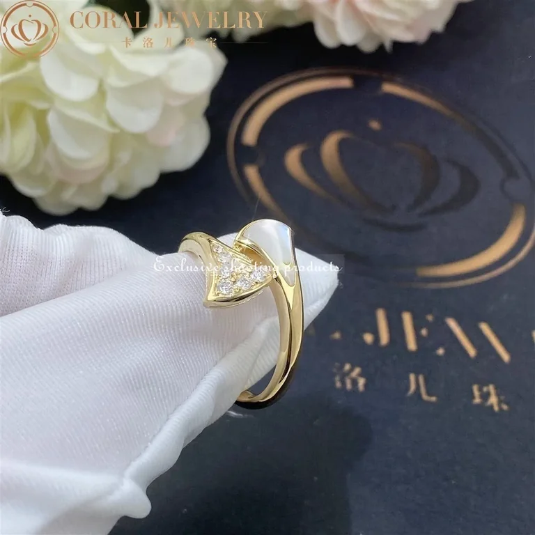 Bulgari Divas? Dream 353800 ring in Yellow gold mother of pearl and diamonds 4
