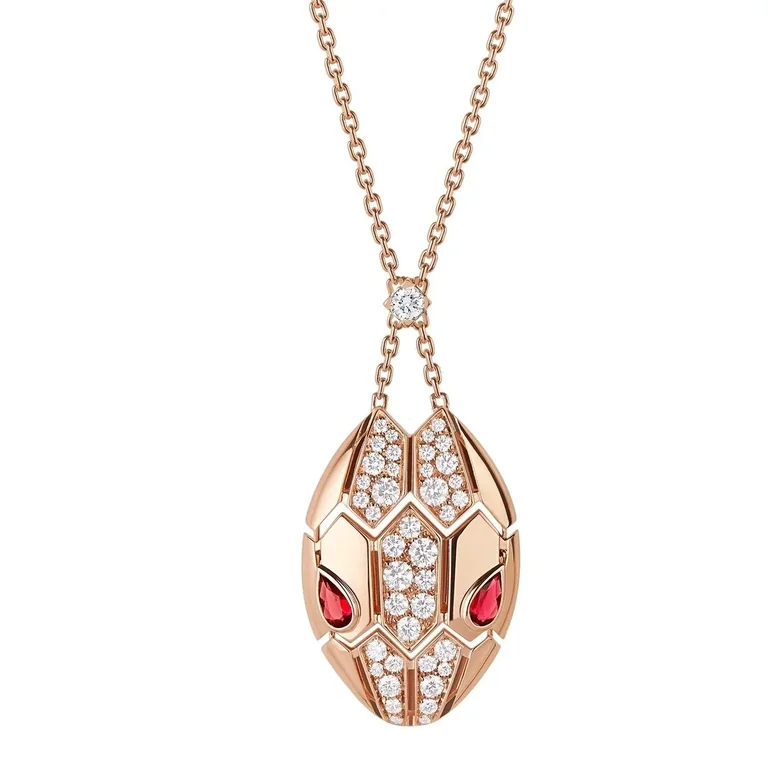 Bulgari Serpenti Rubellite 352748 Diamond Gold necklace 1