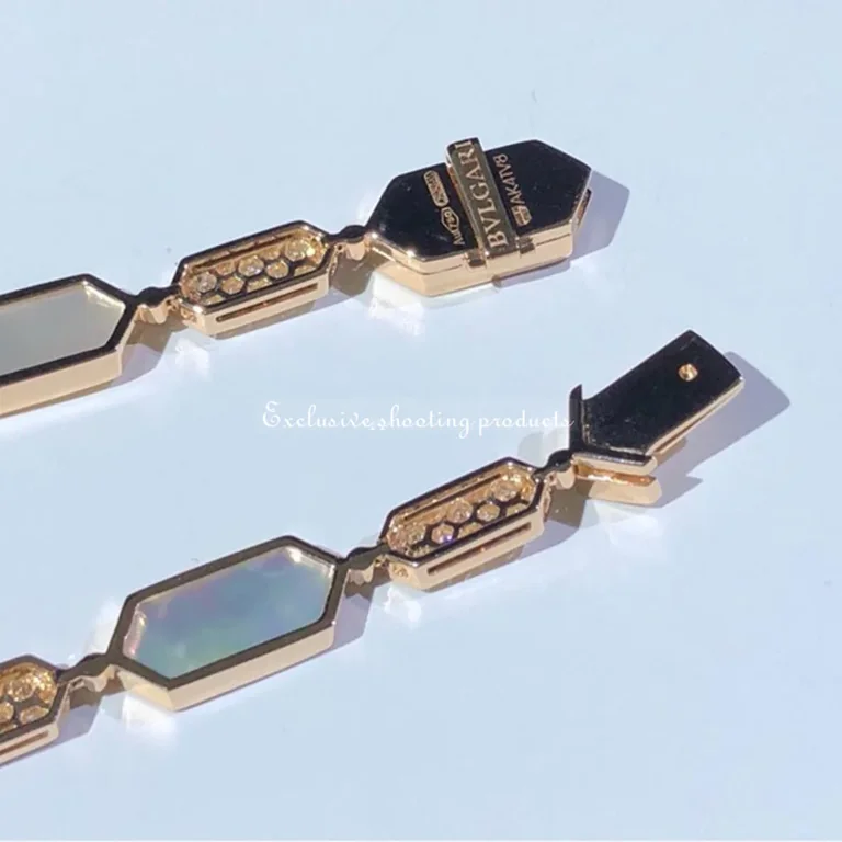 Bulgari Serpenti 261707 necklace in 18-carat pink gold and white mother-of-pearl and diamond high jewelry 9