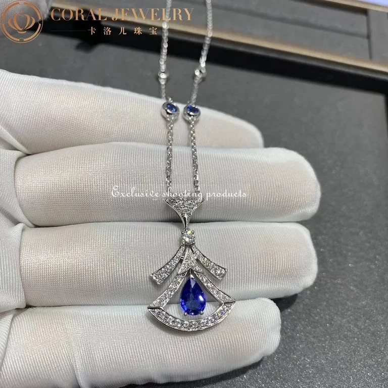 Bulgari Divas? 357325 Dream Necklace White Gold Set Sapphires and Diamonds 10