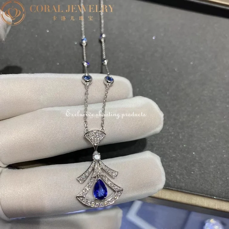 Bulgari Divas? 357325 Dream Necklace White Gold Set Sapphires and Diamonds 9