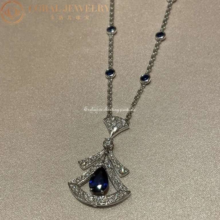 Bulgari Divas? 357325 Dream Necklace White Gold Set Sapphires and Diamonds 6