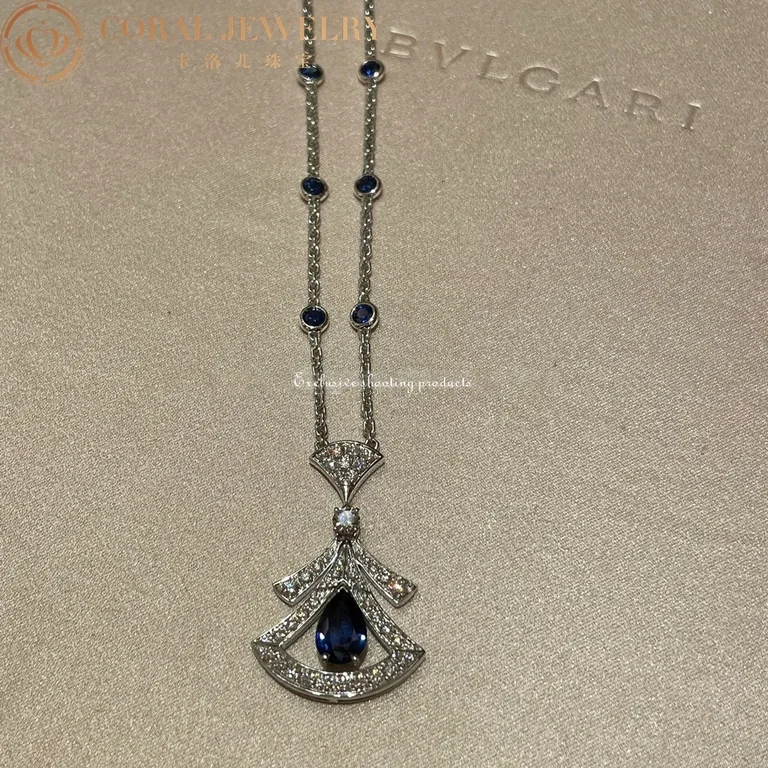 Bulgari Divas? 357325 Dream Necklace White Gold Set Sapphires and Diamonds 5