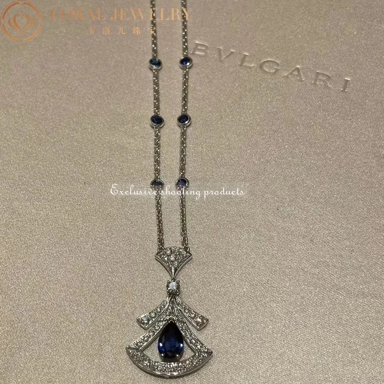 Bulgari Divas? 357325 Dream Necklace White Gold Set Sapphires and Diamonds 4