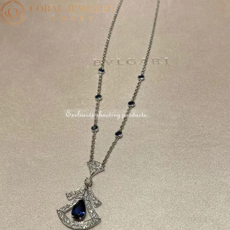 Bulgari Divas? 357325 Dream Necklace White Gold Set Sapphires and Diamonds 2