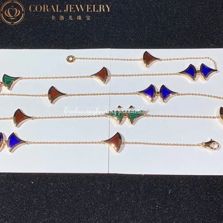 Bulgari CL857231 Divas? Dream Necklace Yellow Gold Carnelian Lapis Malachite Sautoir Necklace 350739 6