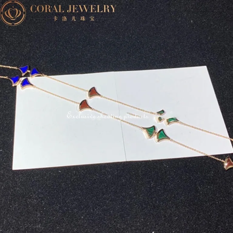 Bulgari CL857231 Divas? Dream Necklace Yellow Gold Carnelian Lapis Malachite Sautoir Necklace 350739 5