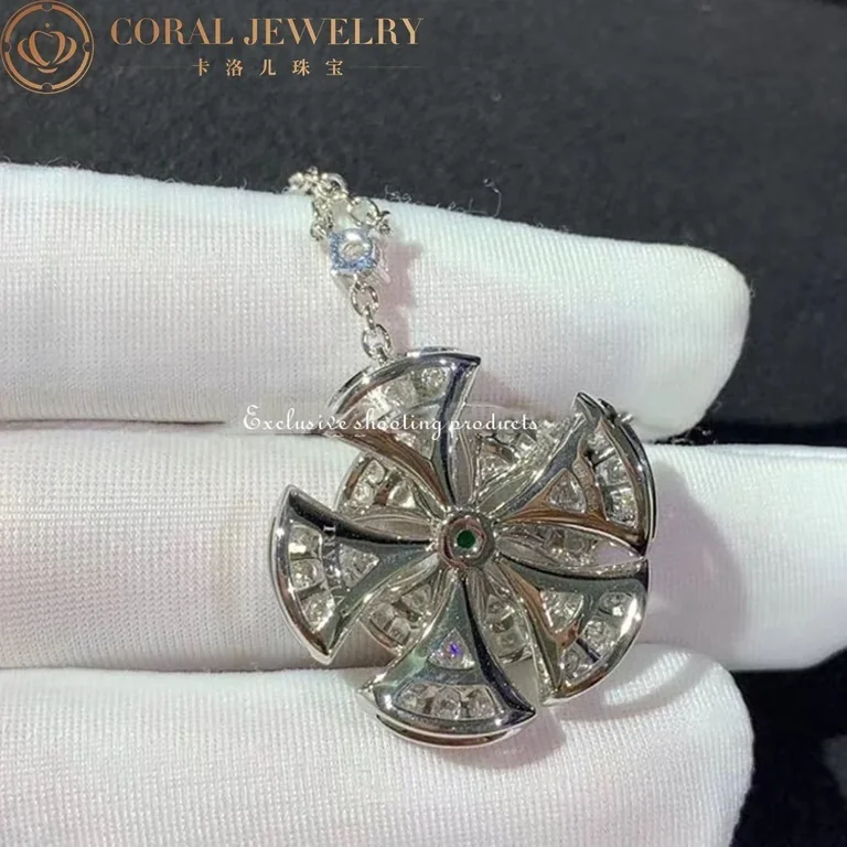 Bulgari Divas? Dream 352626 Necklace White Gold Set Emeralds and Diamonds 5