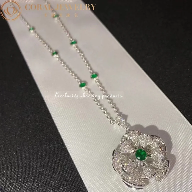 Bulgari Divas? Dream 352626 Necklace White Gold Set Emeralds and Diamonds 3