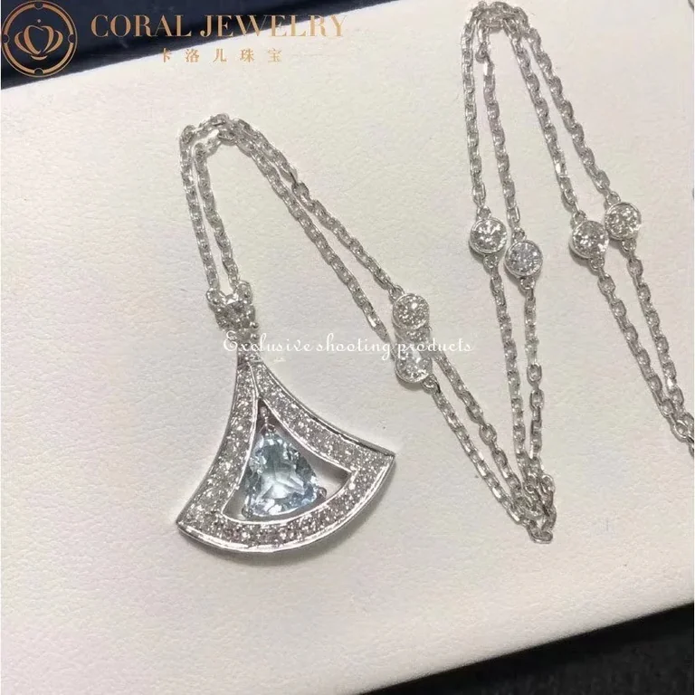Bulgari Divas? Dream 354052 Necklace White Gold Set Aquamarines and Diamonds 7