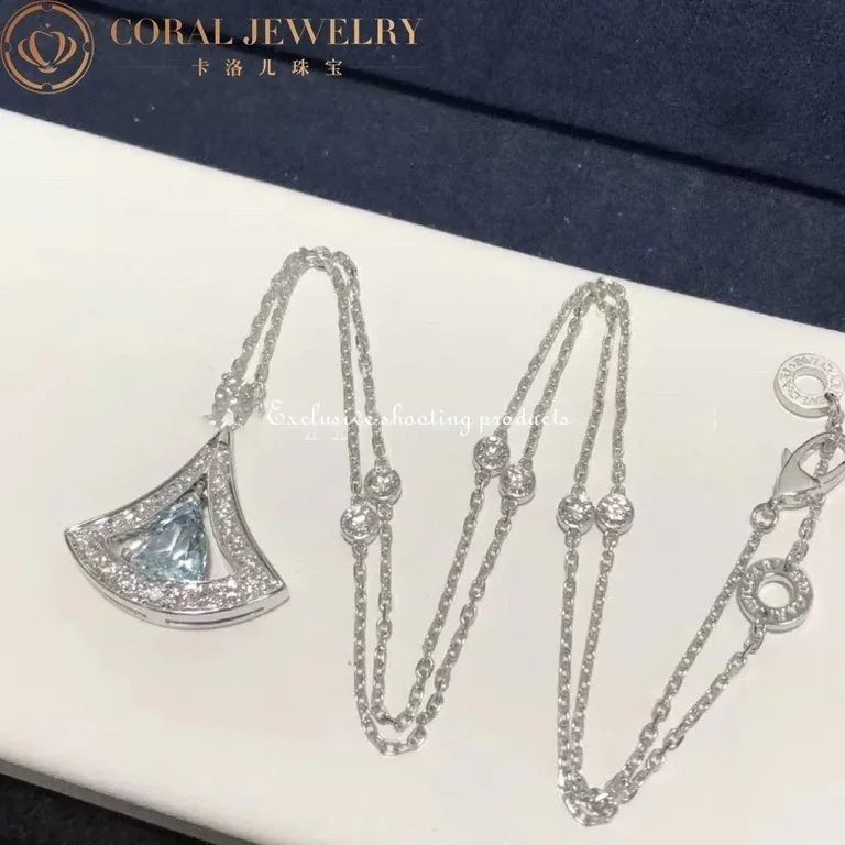 Bulgari Divas? Dream 354052 Necklace White Gold Set Aquamarines and Diamonds 6