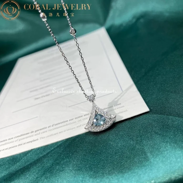 Bulgari Divas? Dream 354052 Necklace White Gold Set Aquamarines and Diamonds 4