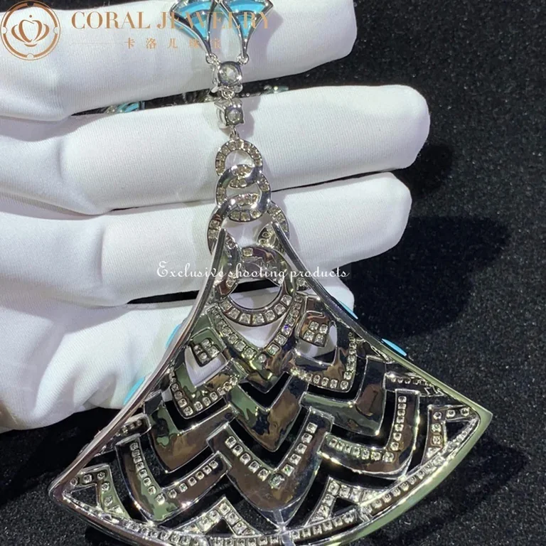 Bulgari Divas? Dream Necklace White Gold in Turquoise with Onyx and Diamonds High Jewelry Necklace 7