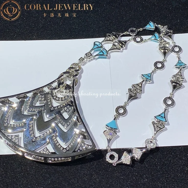 Bulgari Divas? Dream Necklace White Gold in Turquoise with Onyx and Diamonds High Jewelry Necklace 6