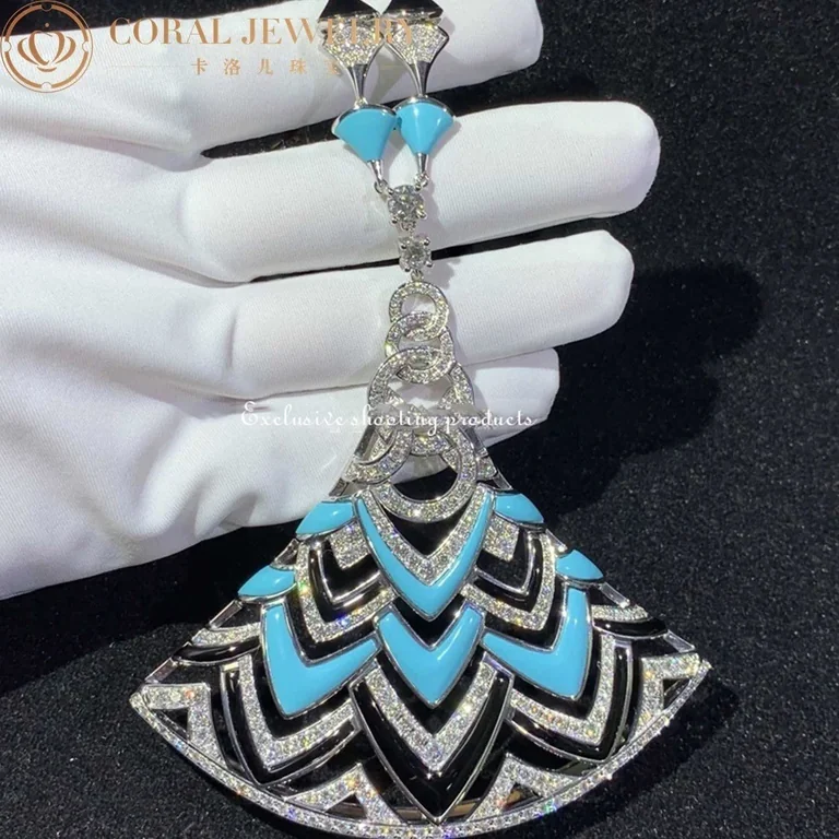 Bulgari Divas? Dream Necklace White Gold in Turquoise with Onyx and Diamonds High Jewelry Necklace 4