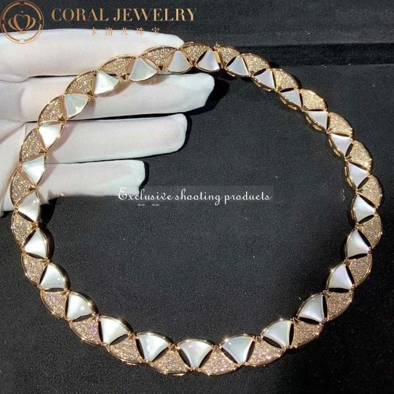 Bulgari Divas? Dream 354091 Necklace Rose Gold with Mother-of-pearl and Diamonds High Jewelry 11
