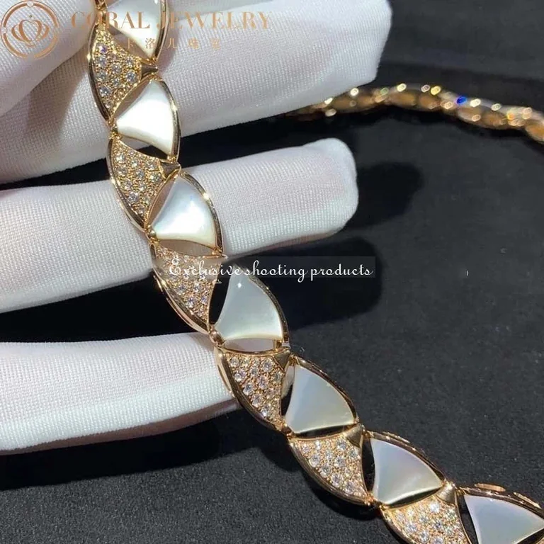 Bulgari Divas? Dream 354091 Necklace Rose Gold with Mother-of-pearl and Diamonds High Jewelry 8