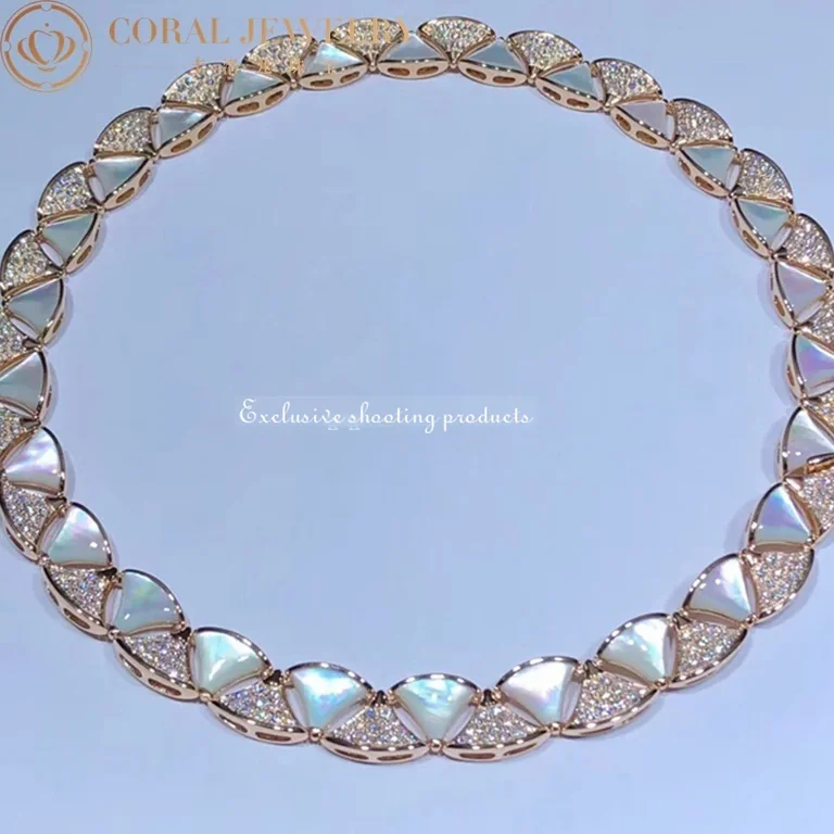 Bulgari Divas? Dream 354091 Necklace Rose Gold with Mother-of-pearl and Diamonds High Jewelry 6