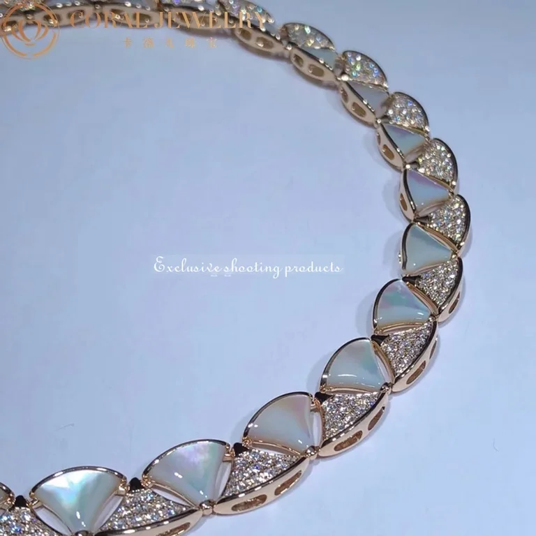 Bulgari Divas? Dream 354091 Necklace Rose Gold with Mother-of-pearl and Diamonds High Jewelry 4