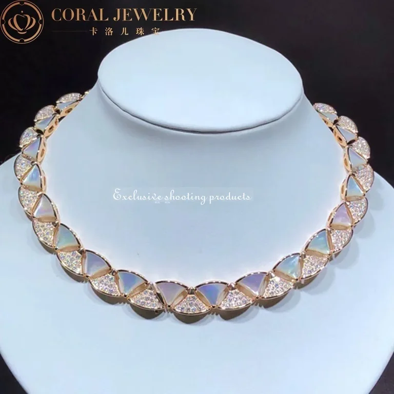 Bulgari Divas? Dream 354091 Necklace Rose Gold with Mother-of-pearl and Diamonds High Jewelry 3