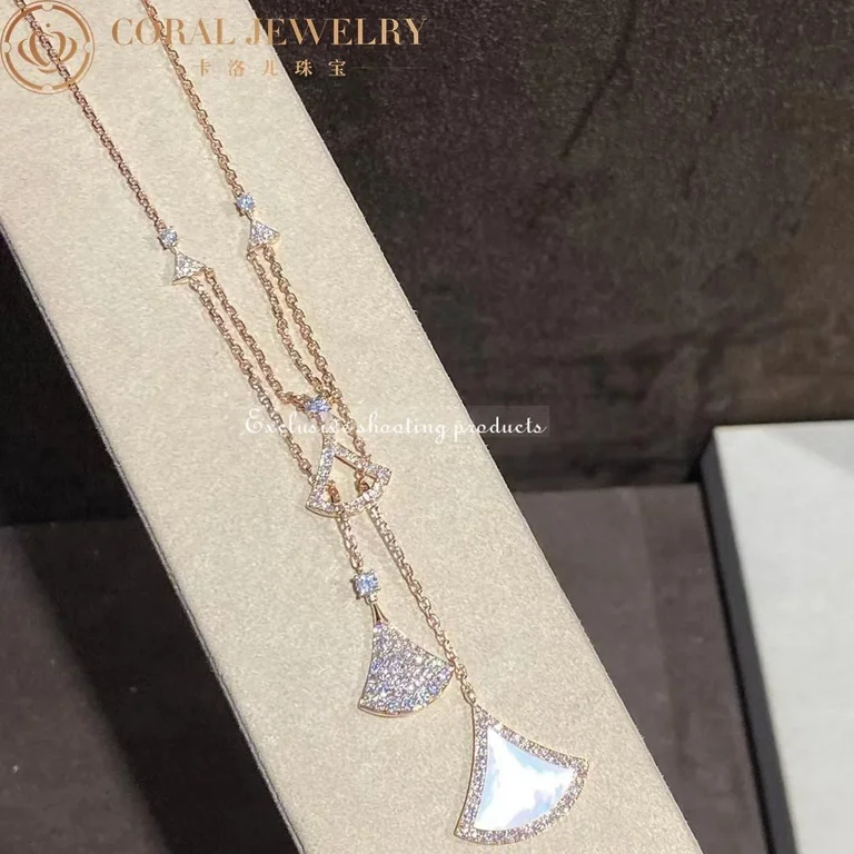 Bulgari Divas? Dream 358682 Necklace Rose Gold with Mother-of-pearl and Diamonds 3
