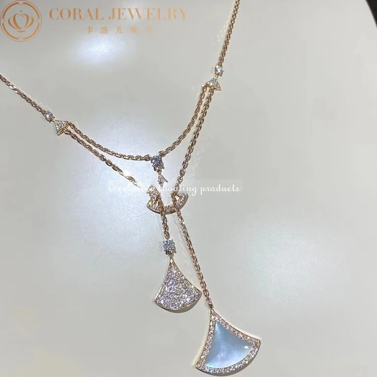 Bulgari Divas? Dream 358682 Necklace Rose Gold with Mother-of-pearl and Diamonds 2