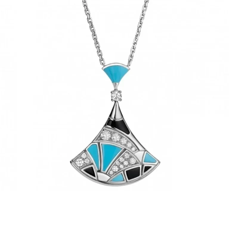 Bulgari Divas? Dream 350738 Necklace Rose Gold with Turquoise and Diamonds CL857130 1