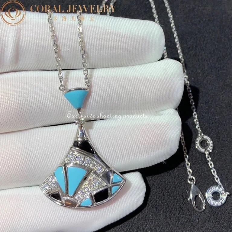 Bulgari Divas? Dream 350738 Necklace Rose Gold with Turquoise and Diamonds CL857130 11
