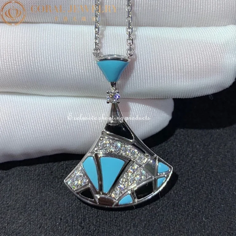 Bulgari Divas? Dream 350738 Necklace Rose Gold with Turquoise and Diamonds CL857130 8