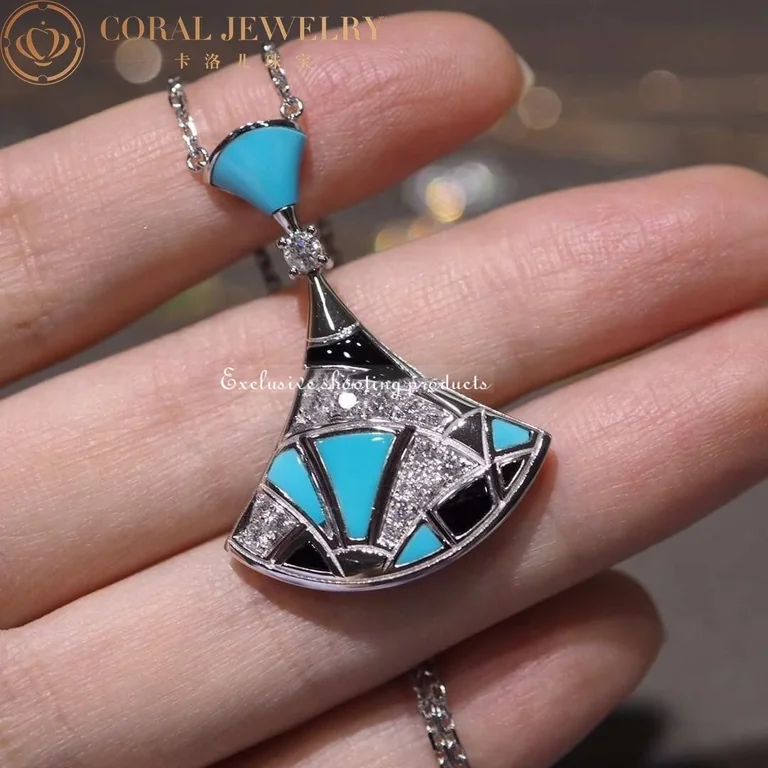 Bulgari Divas? Dream 350738 Necklace Rose Gold with Turquoise and Diamonds CL857130 7