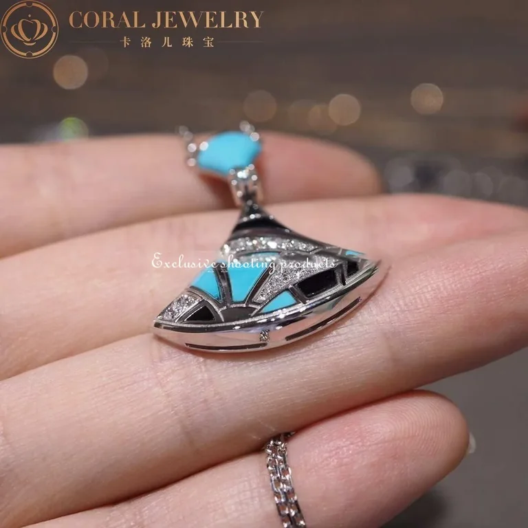Bulgari Divas? Dream 350738 Necklace Rose Gold with Turquoise and Diamonds CL857130 6