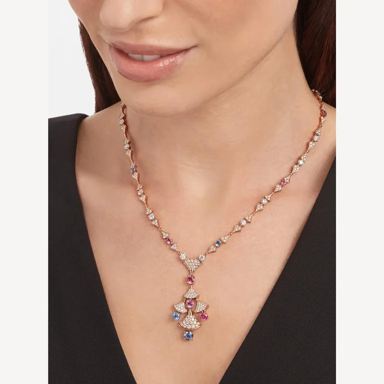 Bulgari Divas? Dream 357942 Necklace Rose Gold Spinel and Diamonds 6