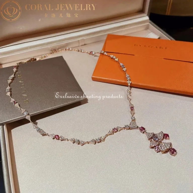 Bulgari Divas? Dream 357942 Necklace Rose Gold Spinel and Diamonds 5