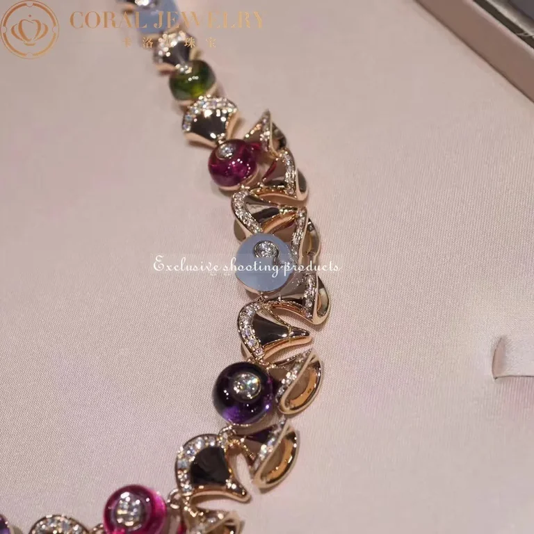 Bulgari Divas? Dream 348355 Necklace Rose Gold with Diamonds and Gemstones 8