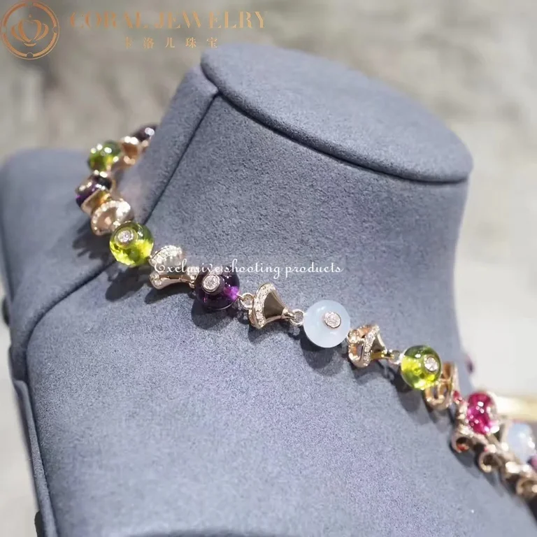 Bulgari Divas? Dream 348355 Necklace Rose Gold with Diamonds and Gemstones 6