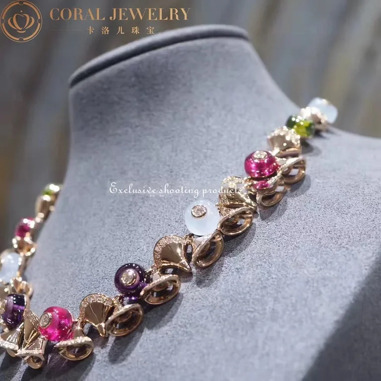 Bulgari Divas? Dream 348355 Necklace Rose Gold with Diamonds and Gemstones 5