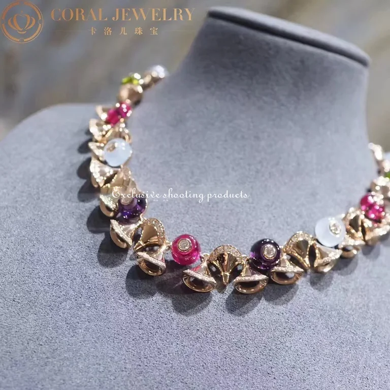 Bulgari Divas? Dream 348355 Necklace Rose Gold with Diamonds and Gemstones 4