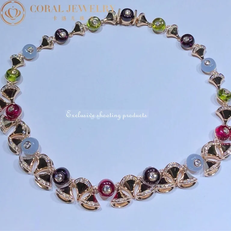 Bulgari Divas? Dream 348355 Necklace Rose Gold with Diamonds and Gemstones 2