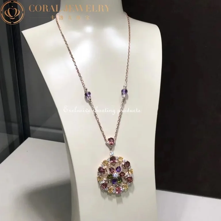 Bulgari Divas? Dream 355907 Necklace Rose Gold Set with Coloured Gemstones and Pav� Diamonds 8