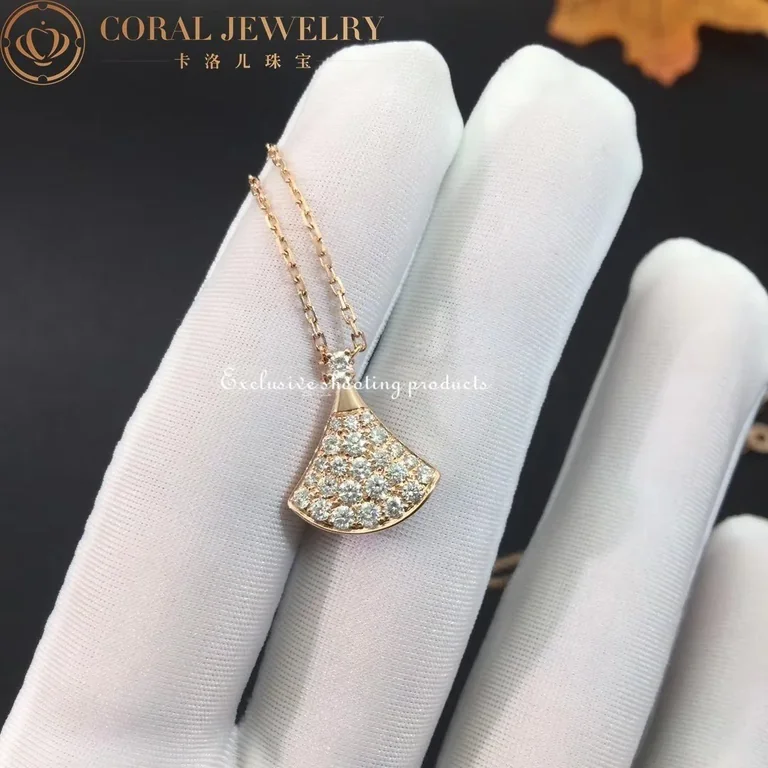 Bulgari Divas? Dream 351051 Necklace Rose Gold Set Diamonds 4