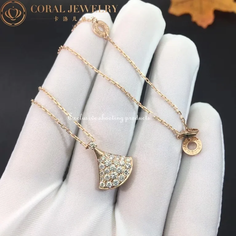 Bulgari Divas? Dream 351051 Necklace Rose Gold Set Diamonds 3