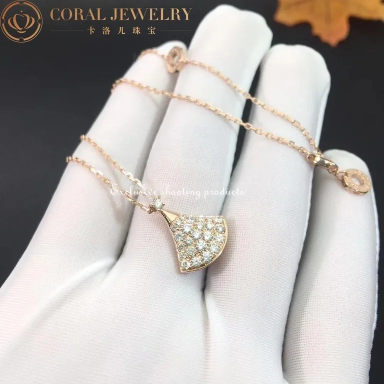 Bulgari Divas? Dream 351051 Necklace Rose Gold Set Diamonds 2