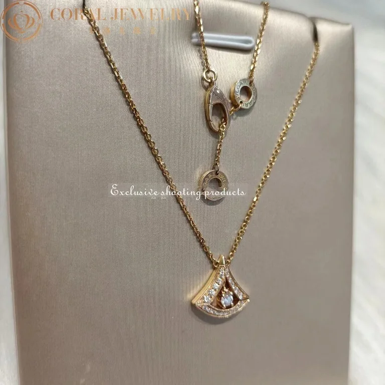 Bulgari Divas? Dream 354363 Necklace Rose Gold Set Diamonds 9