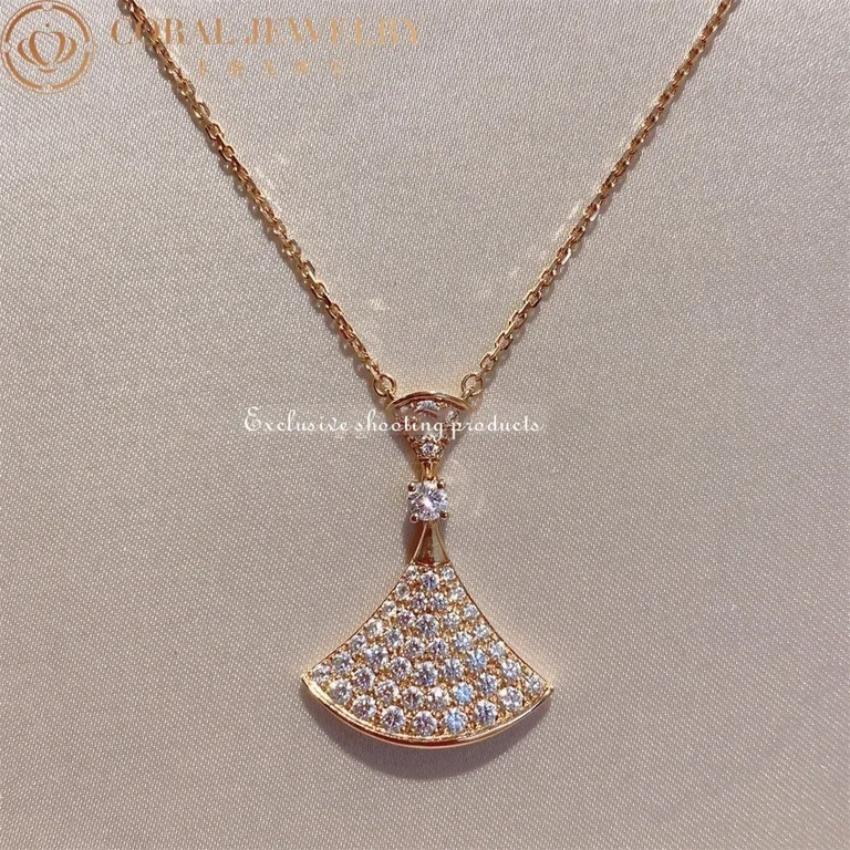 Bulgari Divas? Dream 358121 Necklace Rose Gold Set Diamonds 3