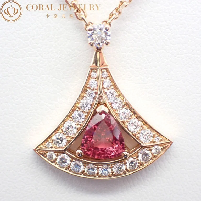 Bulgari Divas? 354366 Dream Necklace Rose Gold Set Pink Tourmaline and Diamonds 5
