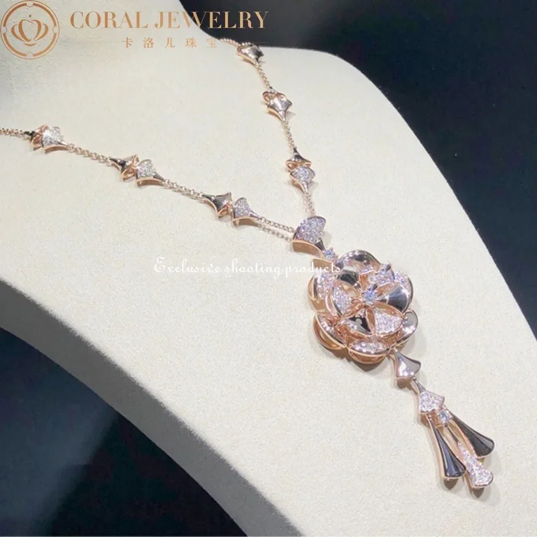 Bulgari Divas? Dream CL856457 Necklace Rose Gold Set Diamonds Flower Necklace 11