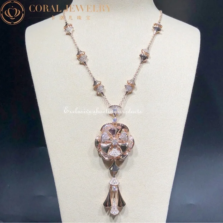 Bulgari Divas? Dream CL856457 Necklace Rose Gold Set Diamonds Flower Necklace 8