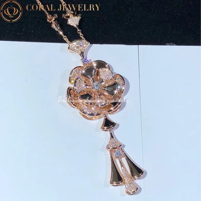 Bulgari Divas? Dream CL856457 Necklace Rose Gold Set Diamonds Flower Necklace 6