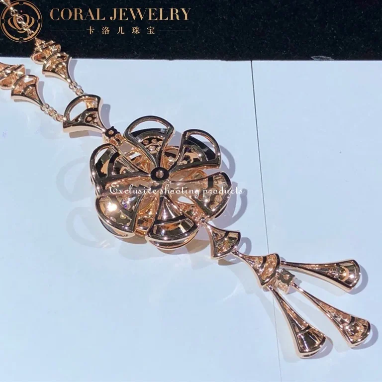 Bulgari Divas? Dream CL856457 Necklace Rose Gold Set Diamonds Flower Necklace 4